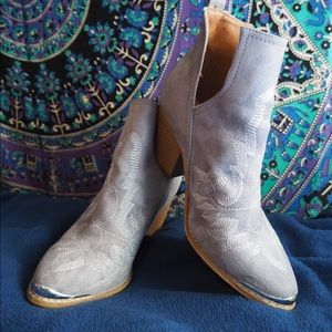 Grey western booties